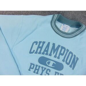 Champion Reverse Weave Sweatshirt Mens Med Aqua Blue Retro Pullover Crewneck